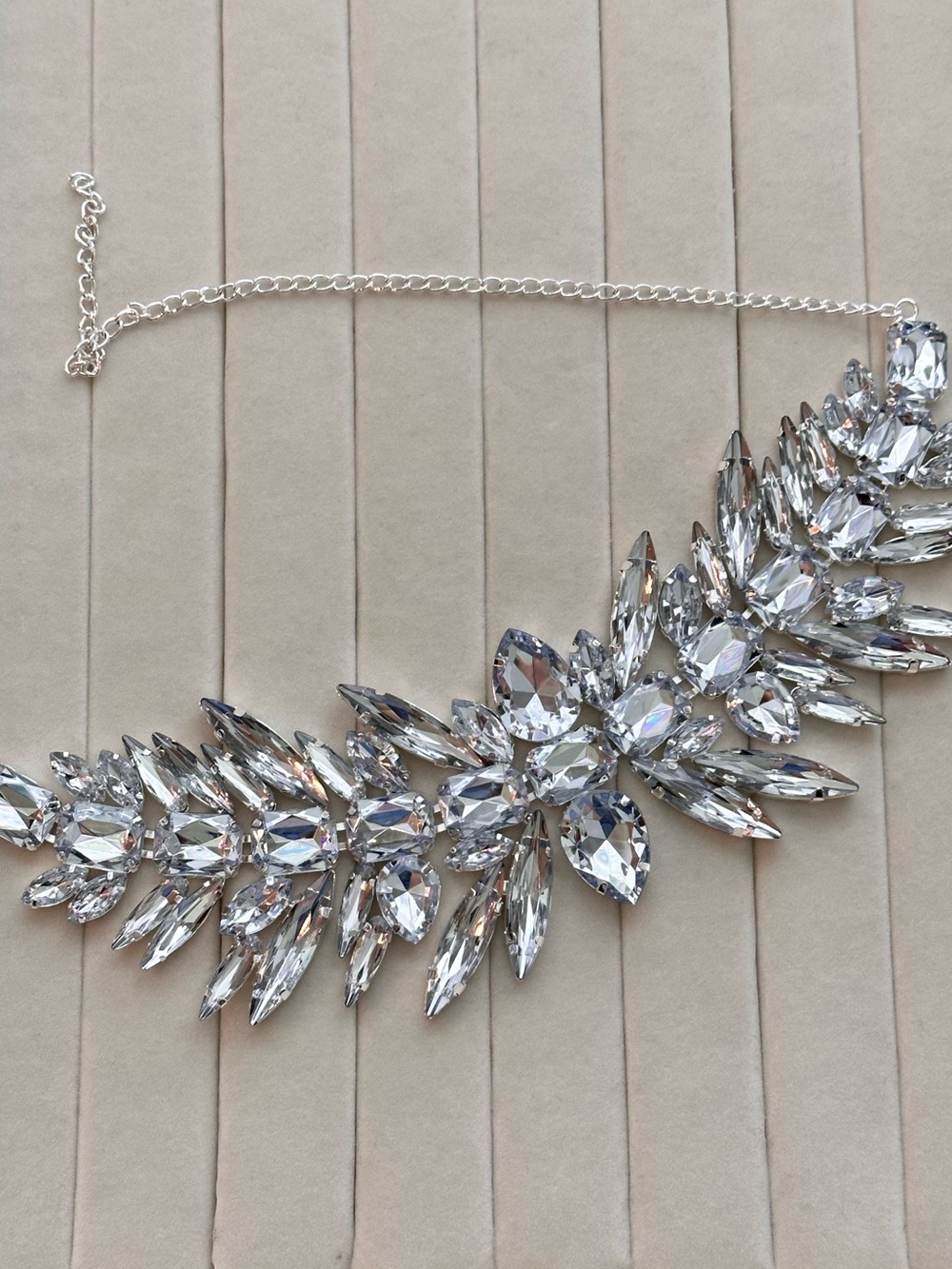 Silver Crystal Statement Necklace